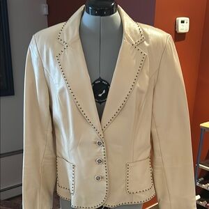 Studded Beige Women's Blazer
